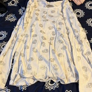 white skeleton fitted shirt